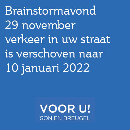 Brainstormavond ‘verkeer’ verschoven naar 10 januari 2022